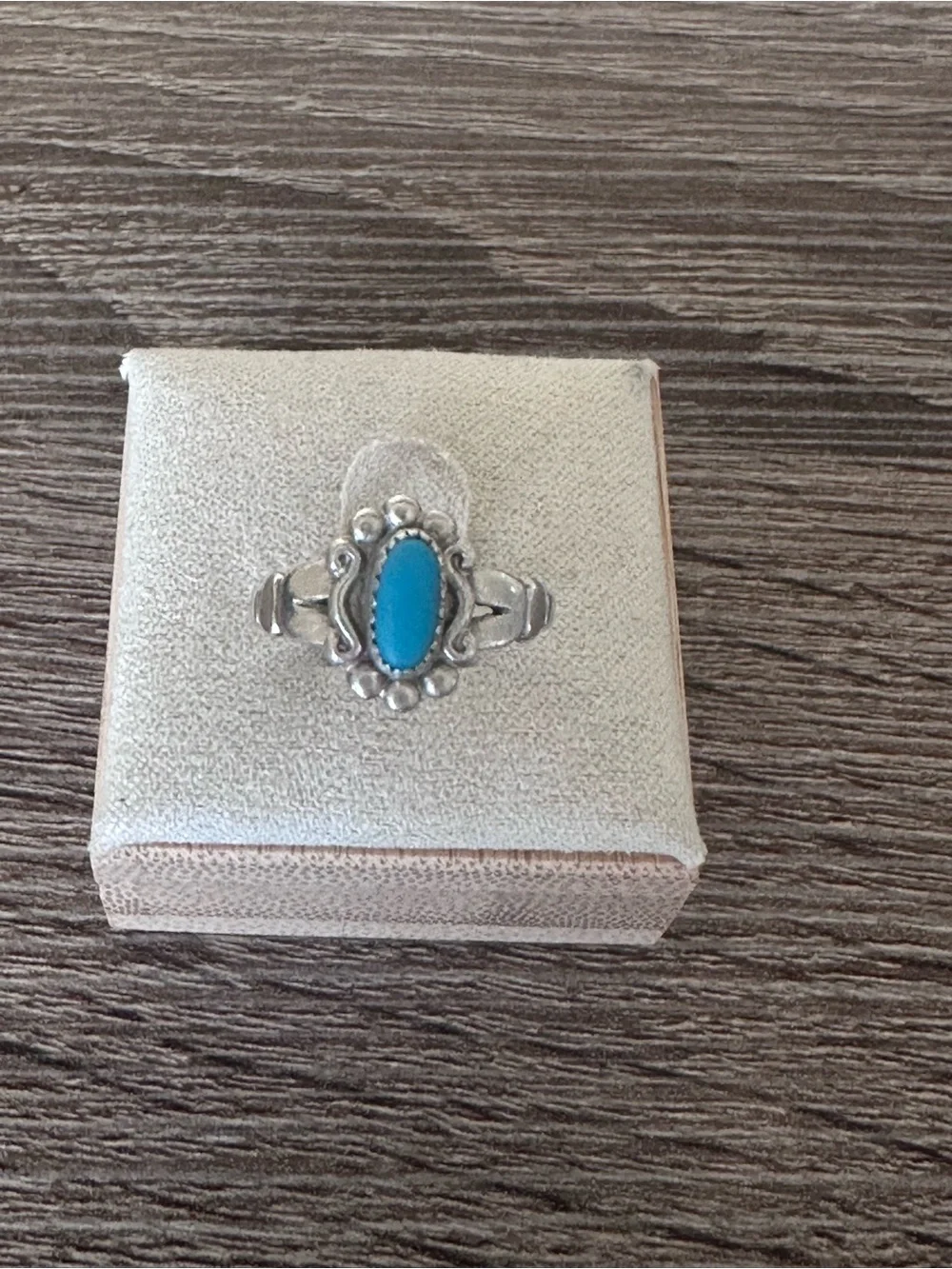 Vintage Native American Bell Trading Post Sterling Silver Turquoise Ring Size 5